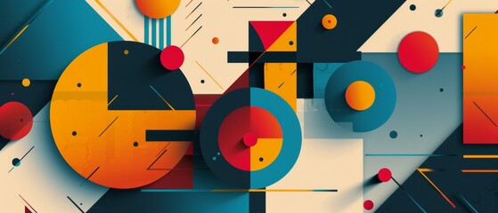 Obraz premium Abstract minimalistic design with bold colors and simple shapes