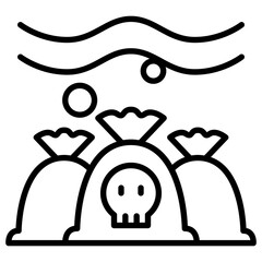 Water pollution icon in thin line style Vector illustration graphic design