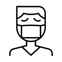 Sickness icon in thin line style Vector illustration graphic design