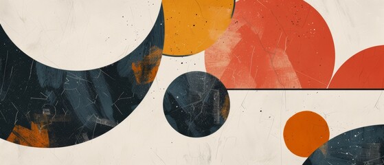 Abstract minimalistic design with bold colors and simple shapes