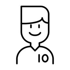 Football player icon in thin line style Vector illustration graphic design