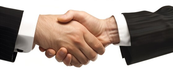 Obraz premium Businessmen sealing a partnership with a handshake
