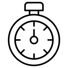 Stopwatch icon in thin line style Vector illustration graphic design