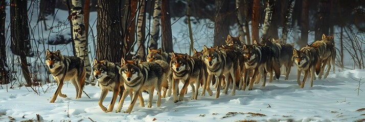 wolf packs hunt and collaborate to capture their prey