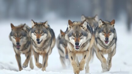 wolf packs hunt and collaborate to capture their prey
