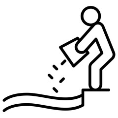 Water pollution icon in thin line style Vector illustration graphic design