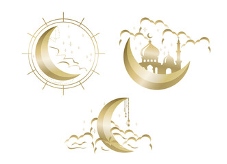 moon flat icon. Vector logo for web design, mobile and infographics media