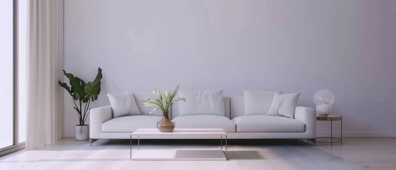 Simple and elegant living room with a minimalist aesthetic