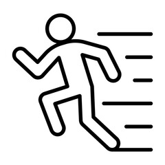 Running icon in thin line style Vector illustration graphic design