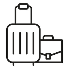 Luggage icon in thin line style Vector illustration graphic design