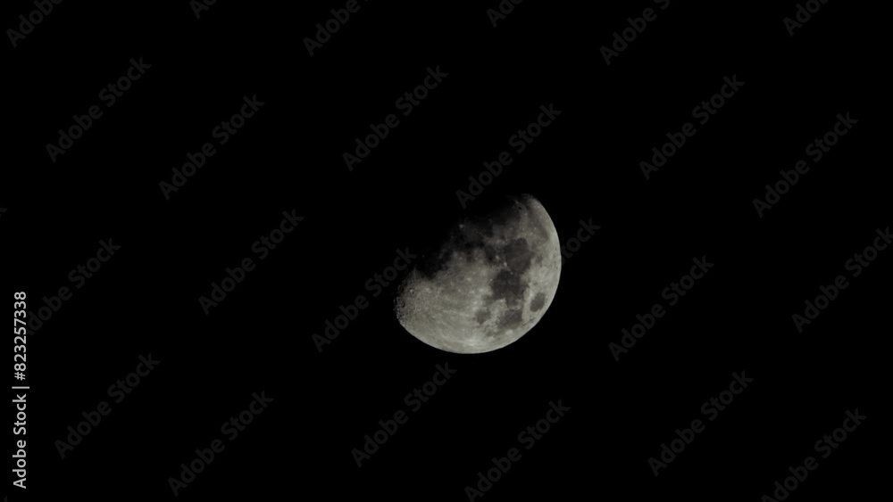 Wall mural moon moving slowly stock footage closeup view