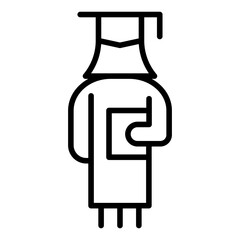 Graduate icon in thin line style Vector illustration graphic design