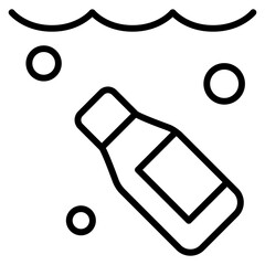 Water pollution icon in thin line style Vector illustration graphic design