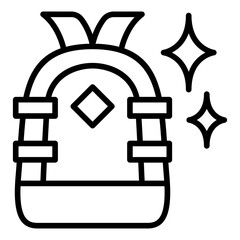 Backpack icon in thin line style Vector illustration graphic design