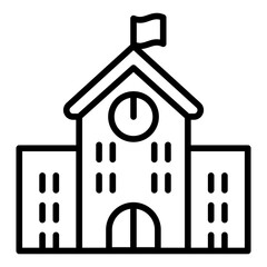 School icon in thin line style Vector illustration graphic design
