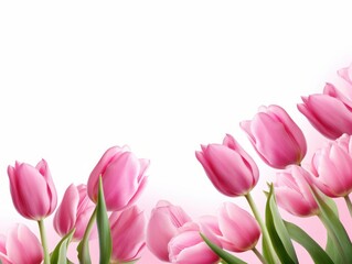 pink tulips isolated on white background