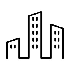 Building icon in thin line style Vector illustration graphic design