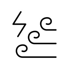 Naklejka premium Wind power icon in thin line style Vector illustration graphic design