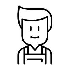 Housekeeper icon in thin line style Vector illustration graphic design