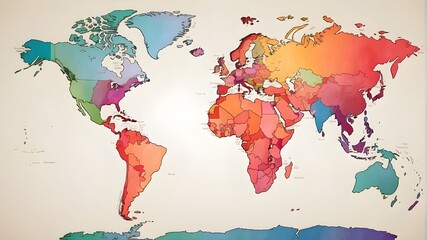 An example of a colored globe map