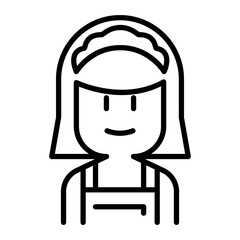 Housekeeper icon in thin line style Vector illustration graphic design
