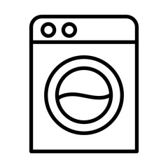 Washing machine icon in thin line style Vector illustration graphic design