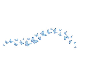 flock of butterflies watercolor hand drawn design vector