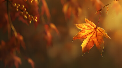 Beautiful autumn background, close-up of yellow leaves