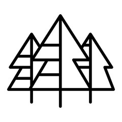 Forest, park, landscape icon in thin line style Vector illustration graphic design