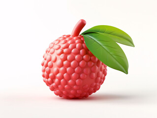 Fresh lychee fruit summer heat relief delicious juicy food 3D illustration