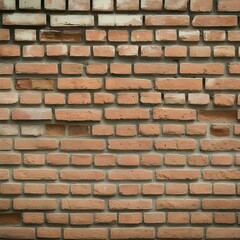 Obraz premium This image shows a close-up of a brick wall with small, irregularly shaped bricks and varied mortar lines.