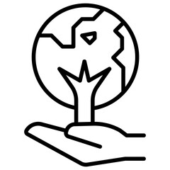 Nature conservation icon in thin line style Vector illustration graphic design