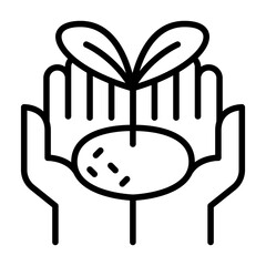 Plant the tree icon in thin line style Vector illustration graphic design