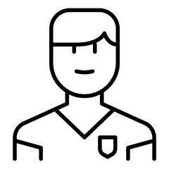 Football player icon in thin line style Vector illustration graphic design