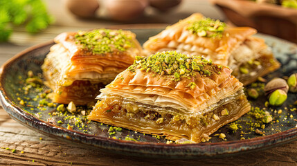Pistachio baklava, full background