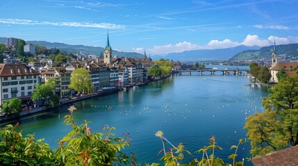 Zurich merges pristine lakes with the Alps, offering a perfect blend of natural beauty and urban sophistication.
