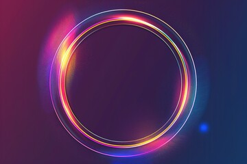 Abstract background with a gradient of colors, bubbles and a glowing line in the middle of a circular frame, in the style of pink purple and blue holographic styles,