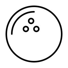 Bowling ball icon in thin line style Vector illustration graphic design