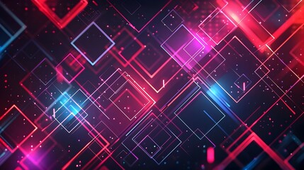 Fototapeta premium Vibrant Neon Geometric Shapes Abstract Background for Tech Product Displays and Modern Digital Designs