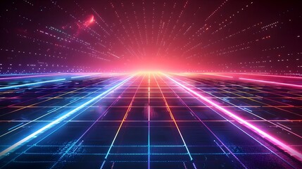 Sleek Futuristic Neon Grid Background for Cutting Edge Electronics and Innovative Product Displays