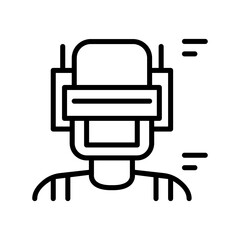 Robot icon in thin line style Vector illustration graphic design