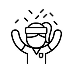 Sport audience, fan club icon in thin line style Vector illustration graphic design