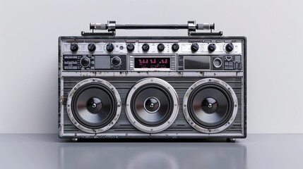 Fototapeta premium Radio electronics boombox stereo isolated on white background