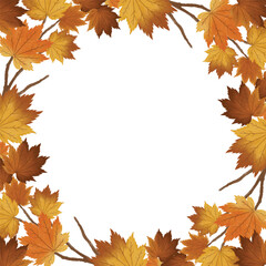 Fototapeta premium square frame with maple leaf border