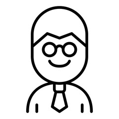 Teacher icon in thin line style Vector illustration graphic design