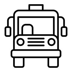 School bus icon in thin line style Vector illustration graphic design