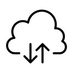 Cloud computing icon in thin line style Vector illustration graphic design