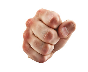 Front View of Clenched Fist on Transparent Background