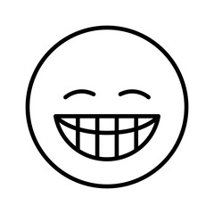 Smile icon in thin line style Vector illustration graphic design