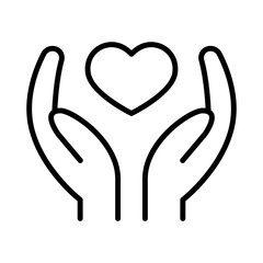 Love icon in thin line style Vector illustration graphic design